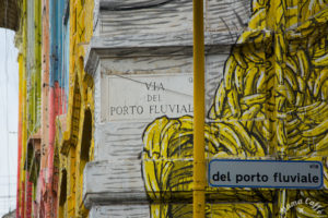 yksityiskohta muraalista via del porto fluvialella