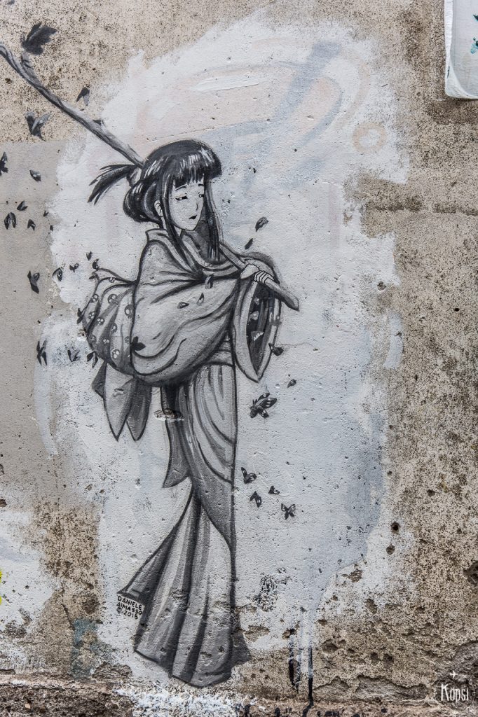 Rooma street art geisha pigneto